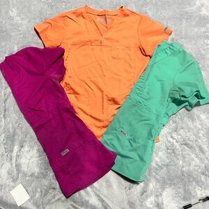 Bright and fun colored Grey’s Anatomy scrub top lot